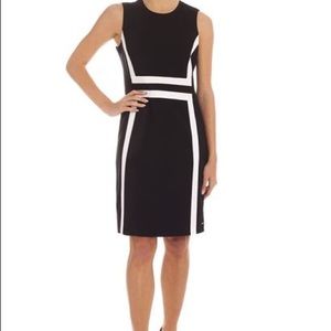 Calvin Klein geometric black and white dress